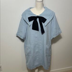 Sister Jane Light Blue Dress with Black Bow